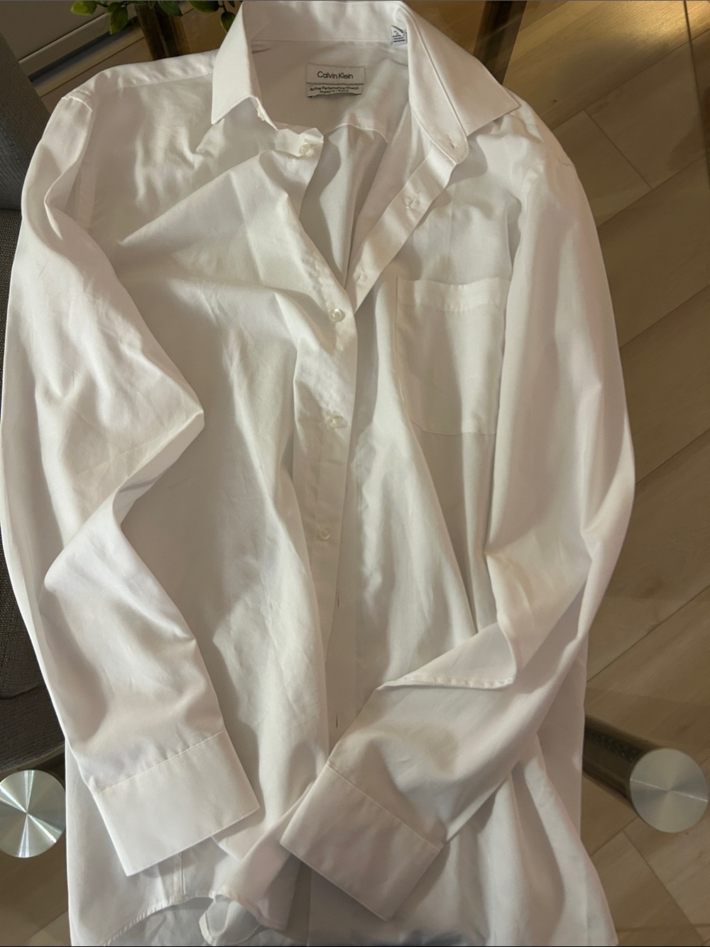 Calvin Klein White Long-Sleeve Dress Shirt